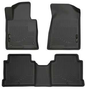 Hyundai Sonata Floor Liners - Front & Rear - Husky Liners - Weatherbeater - Black - 2015